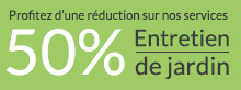 Profitez d'une réduction de 50% sur l'entretien de jardin grâce à Paysages et Cadres de vie, paysagiste à Oberhergheim (proche de Colmar)